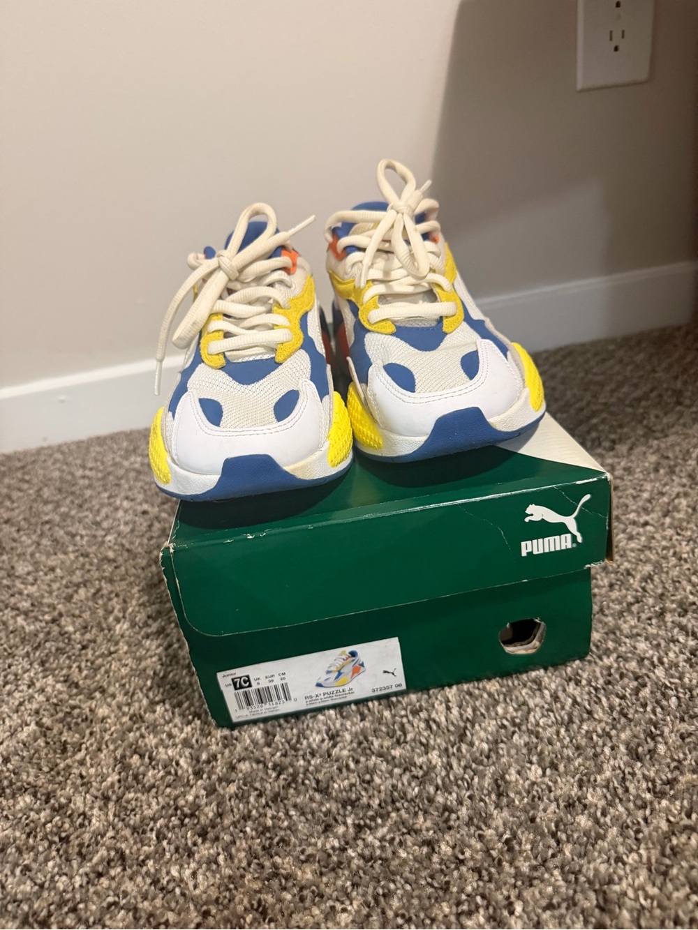 Puma Kids White, Yellow & Blue Runstar Sneakers
